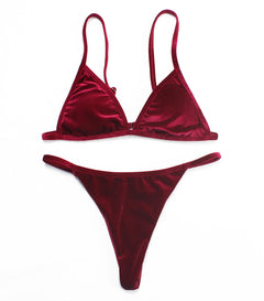 Velvet Bikini Swimwear Set
